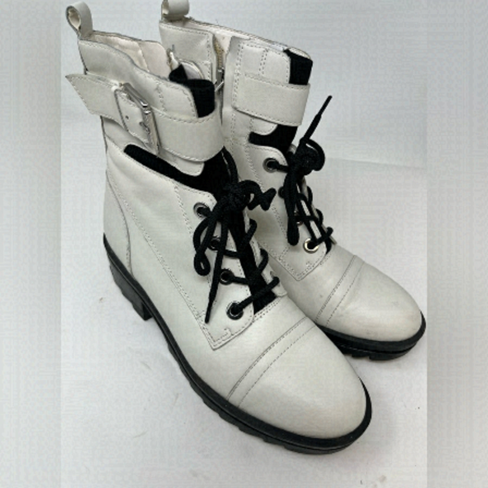 Marc Fisher White Ankle Boots Steampunk Size US 7